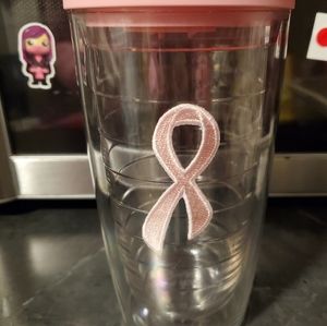 16oz breast cancer ribbon tervis tumbler with pink lid